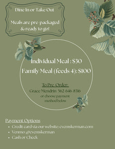 GLUTEN FREE Turkey Dinner FAMILY MEAL (feeds 4)