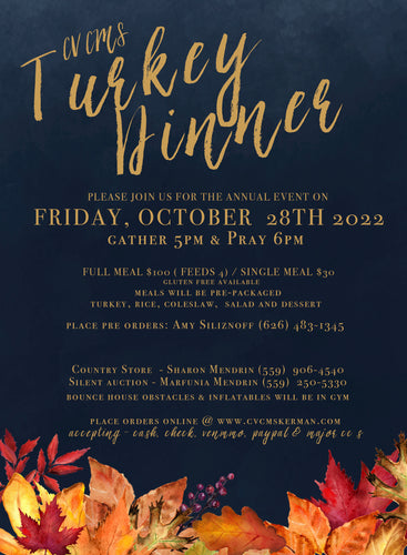 FULL ORDER TURKEY DINNER MEAL ( FEEDS 4)