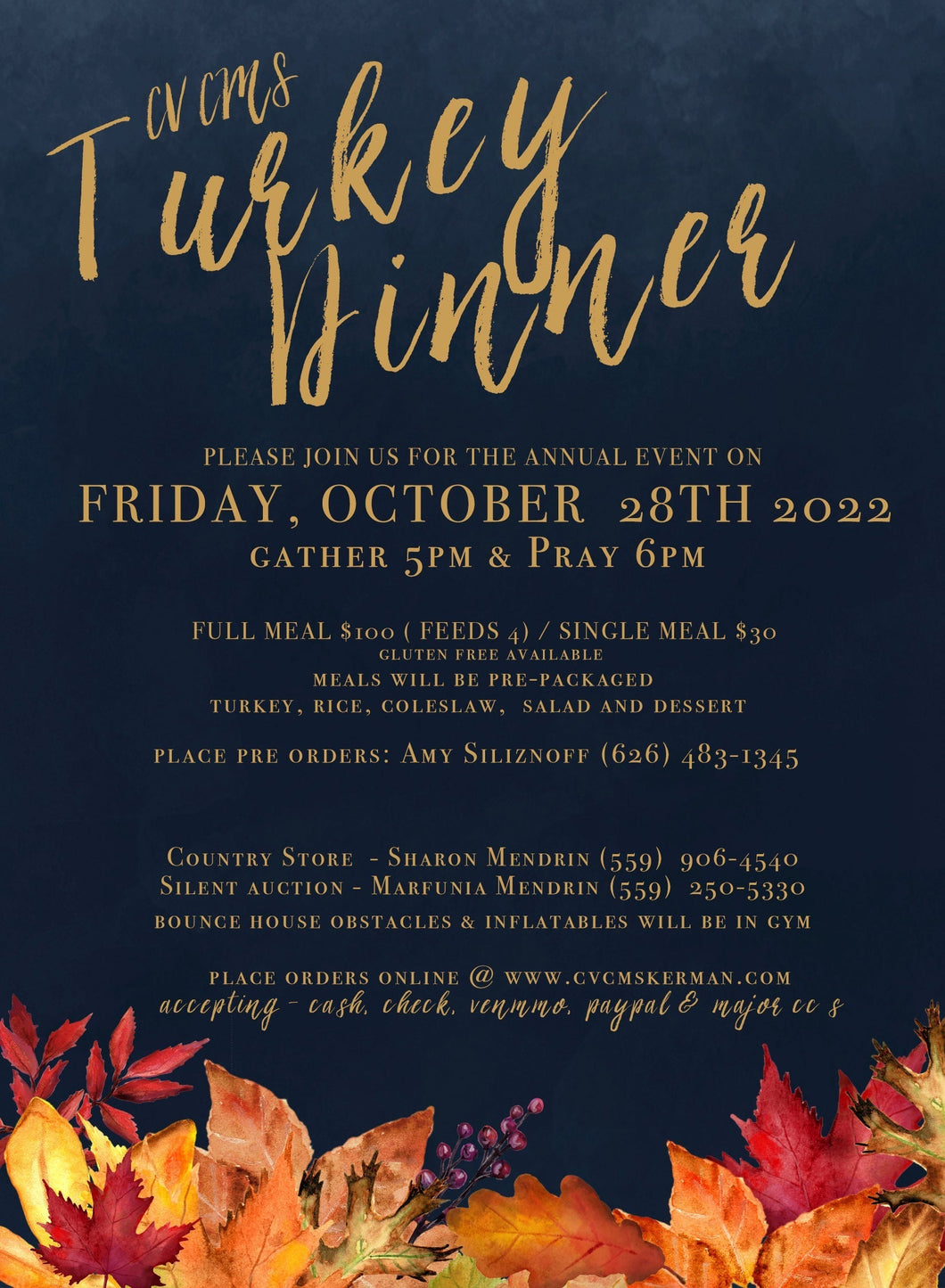 *Gluten Free *SINGLE ORDER TURKEY DINNER  ( FEEDS 1)