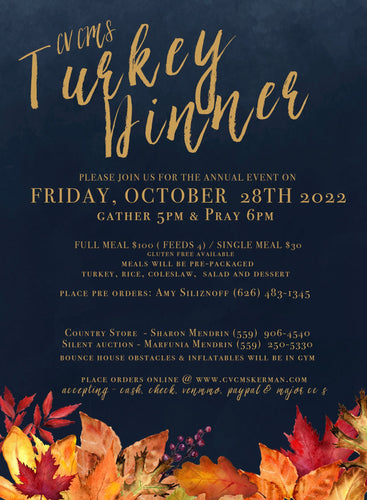 SINGLE ORDER TURKEY DINNER  ( FEEDS 1)