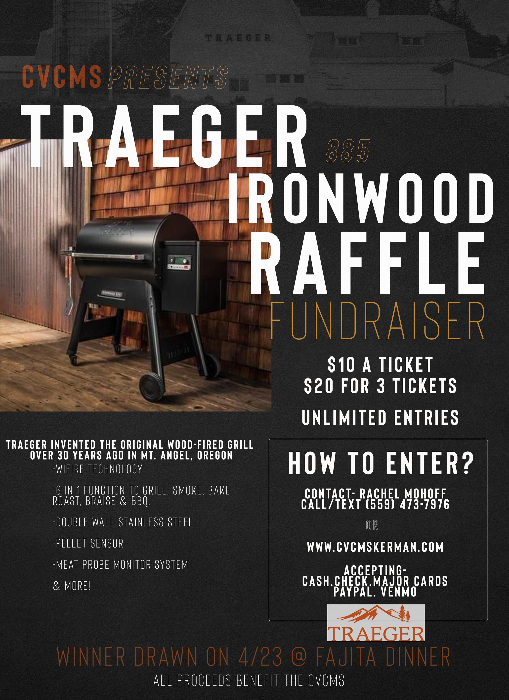 $10 TRAEGER RAFFLE TICKET – Central Valley Christian Molokan School